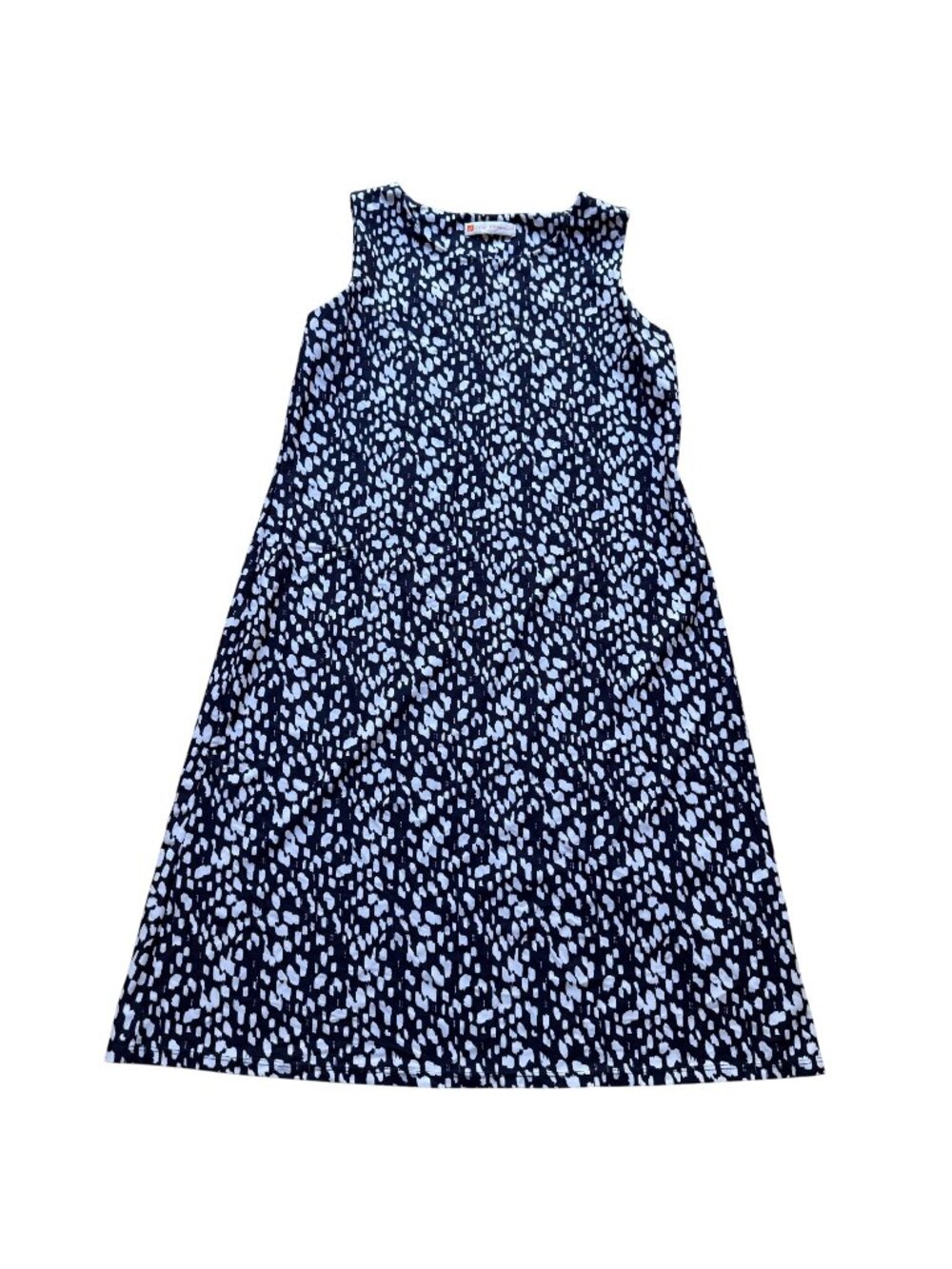 Jude Connally Size M Navy & White Abstract Print Sleeveless Tank Shift Dress